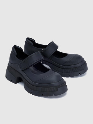 Velcro all-match leather platform shoes