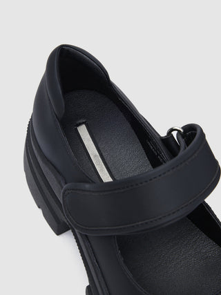 Velcro all-match leather platform shoes