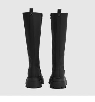 Knee-length thick-soled slim boots