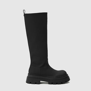 Knee-length thick-soled slim boots