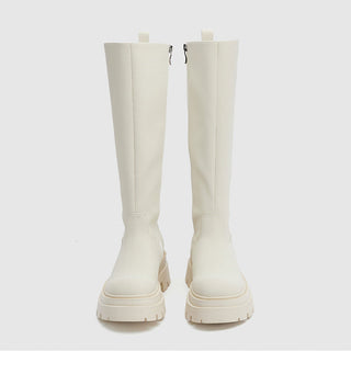 Knee-length thick-soled slim boots