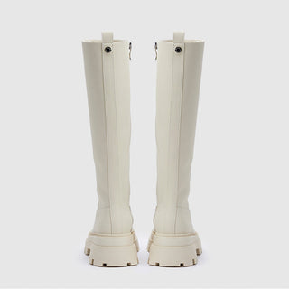 Knee-length thick-soled slim boots