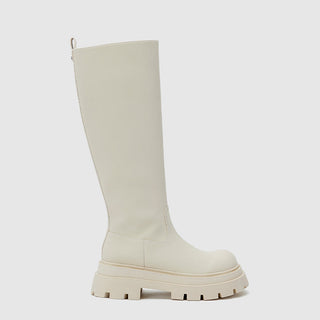 Knee-length thick-soled slim boots