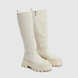 Knee-length thick-soled slim boots