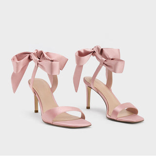 Open toe Bow tie high heel