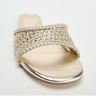 Braided hollow flat sandals