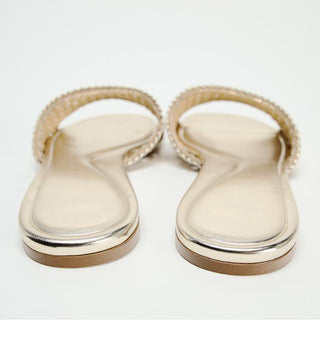 Braided hollow flat sandals