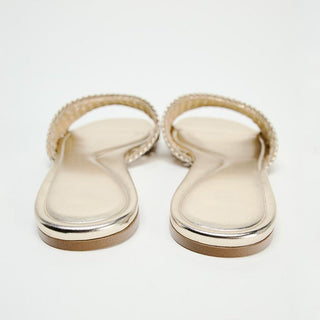 Braided hollow flat sandals