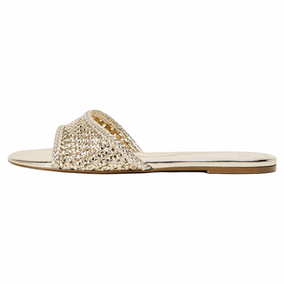 Braided hollow flat sandals