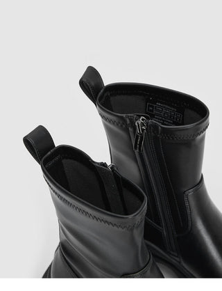 Thick-soled high-heeled genuine leather Martin boots