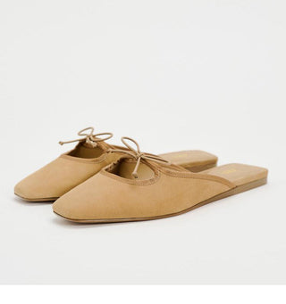 Bow flat all-match square head mules