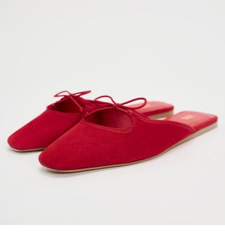 Bow flat all-match square head mules