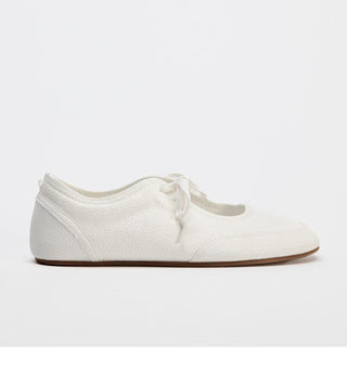 Flat ballet lace-up loafers