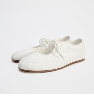 Flat ballet lace-up loafers