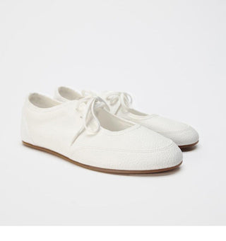 Flat ballet lace-up loafers