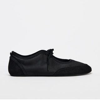 Flat ballet lace-up loafers