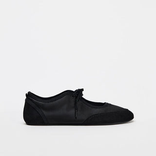 Flat ballet lace-up loafers