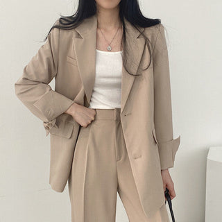 Solid Color Blazer and Pant Sets