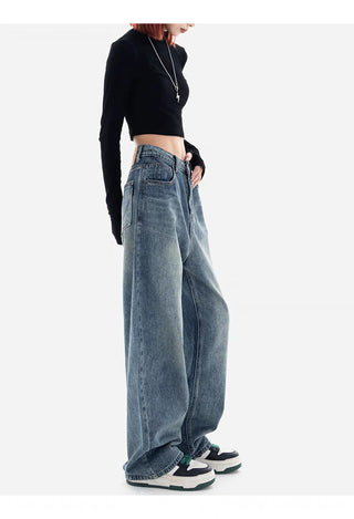 High waist blue jeans