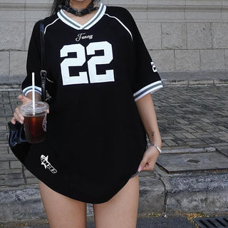 Printed sports oversized T-shirt