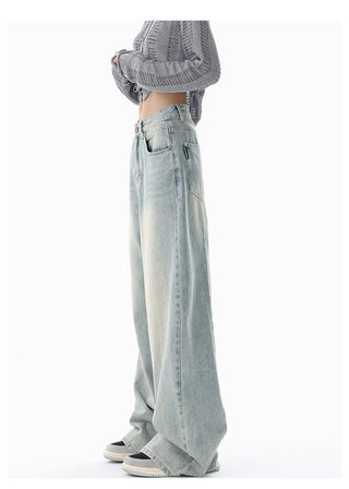 Retro Distressed Blue Baggy Jeans