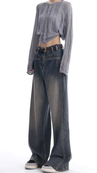 Retro wide Leg denim jeans