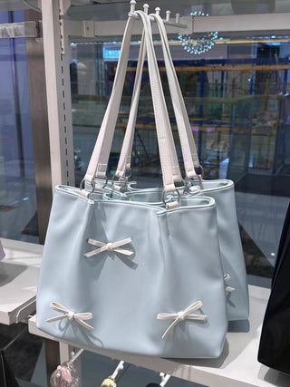 Korean bow shoulder tote bag