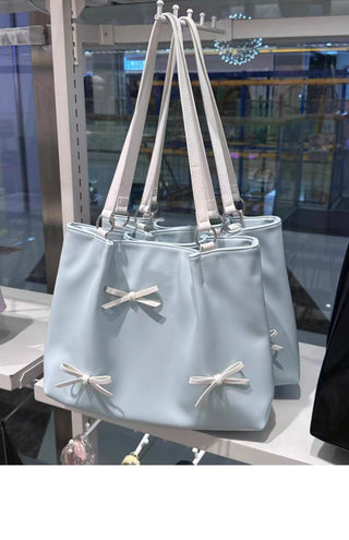 Korean bow shoulder tote bag