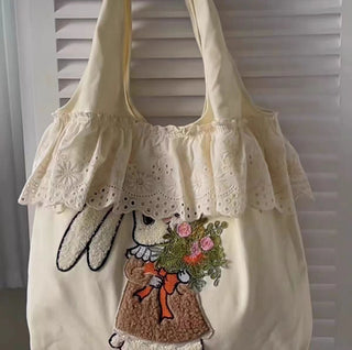 cute bunny lace shoulder bag