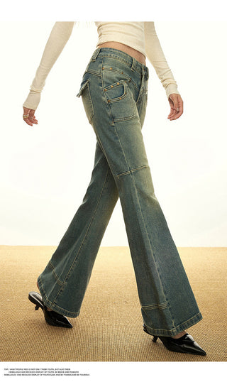 HIGH WAIST FLARED JEANS WIDE LEG