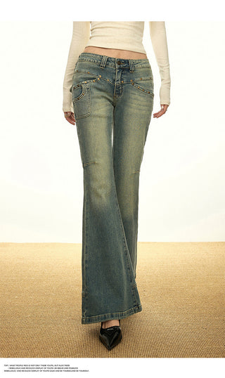 HIGH WAIST FLARED JEANS WIDE LEG