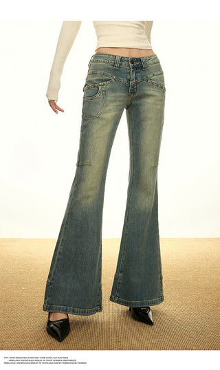 HIGH WAIST FLARED JEANS WIDE LEG