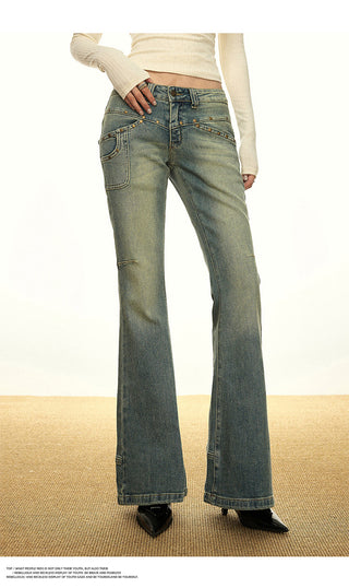 HIGH WAIST FLARED JEANS WIDE LEG