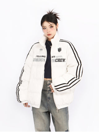 Striped oversize cotton jacket