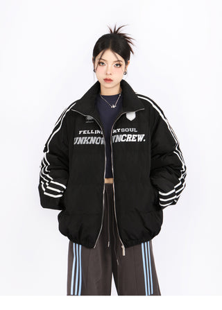 Striped oversize cotton jacket