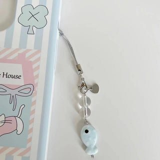 Fish & bubble phone charm