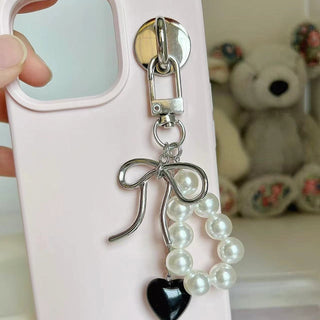 Y2k bows & pearls metal phone charm