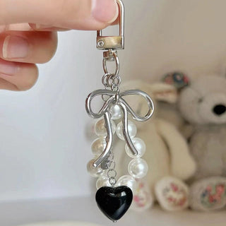 Y2k bows & pearls metal phone charm