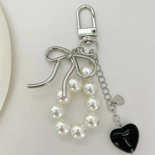 Y2k bows & pearls metal phone charm