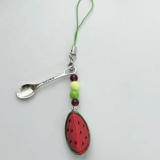 Beaded summer watermelon phone chain