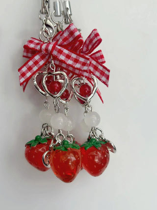 Beaded Bow Strawberry charm