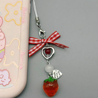 Beaded Bow Strawberry charm