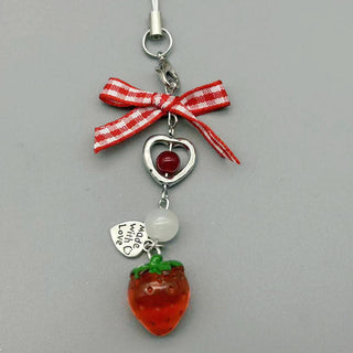 Beaded Bow Strawberry charm