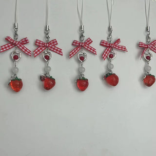 Beaded Bow Strawberry charm