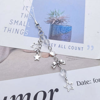 Heart+Silver star+Bow charm