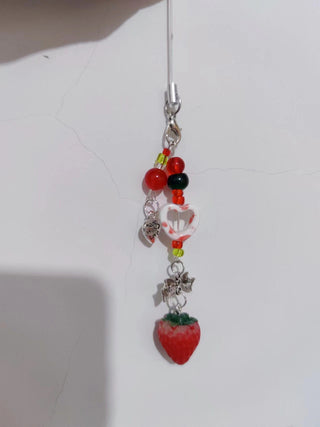 Strawberry Beads phone charm