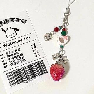 Strawberry Beads phone charm