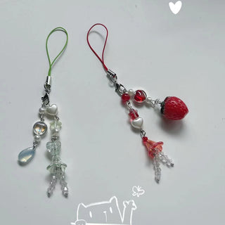 Strawberry beaded charm