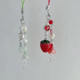 Strawberry beaded charm