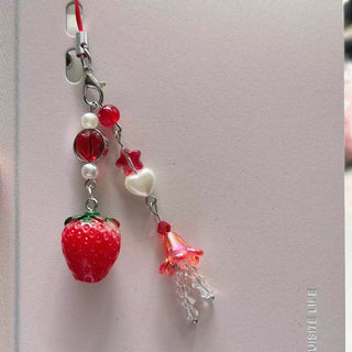 Strawberry beaded charm